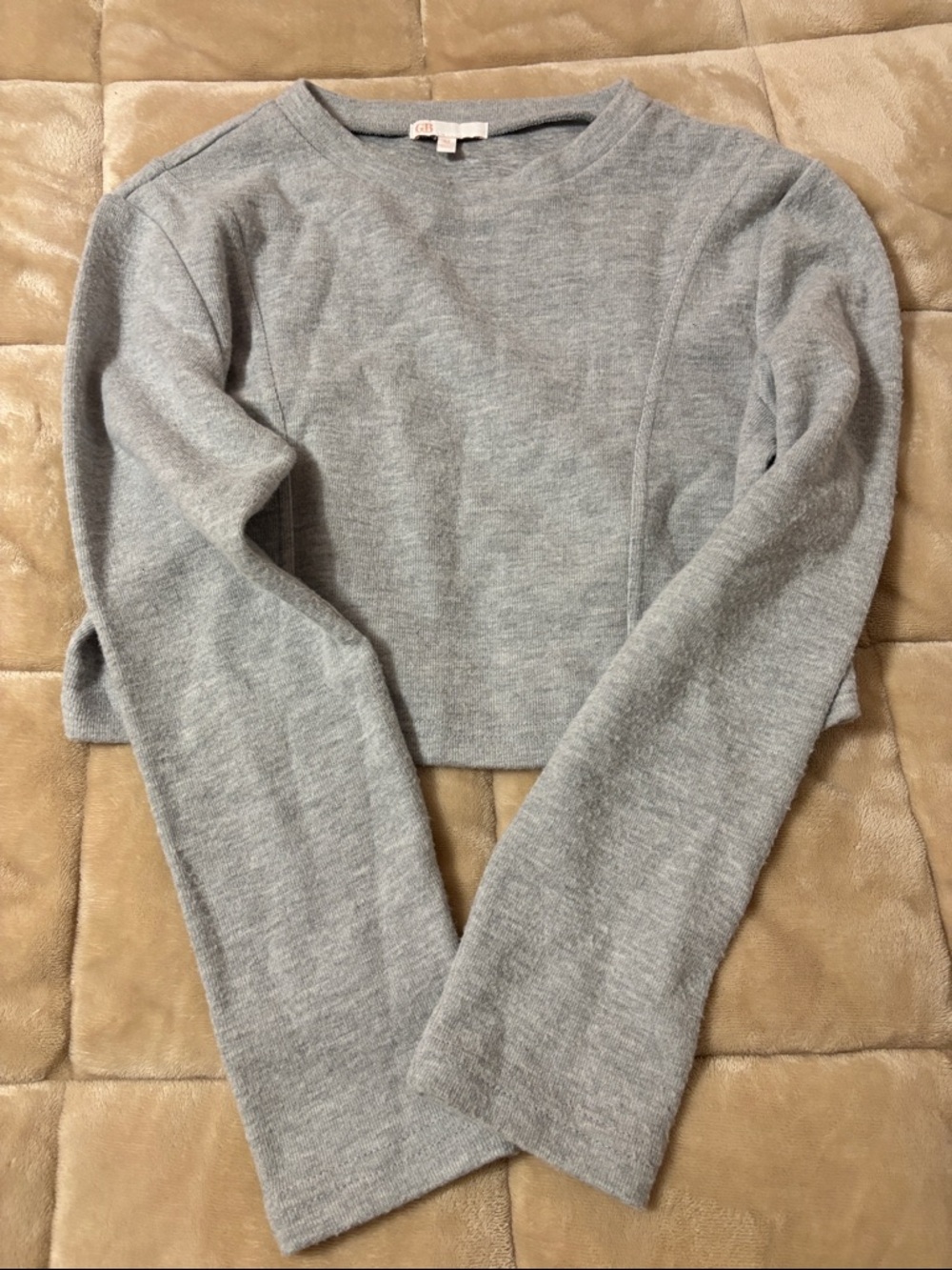 GB girls Gray Cropped Turtleneck Sweater